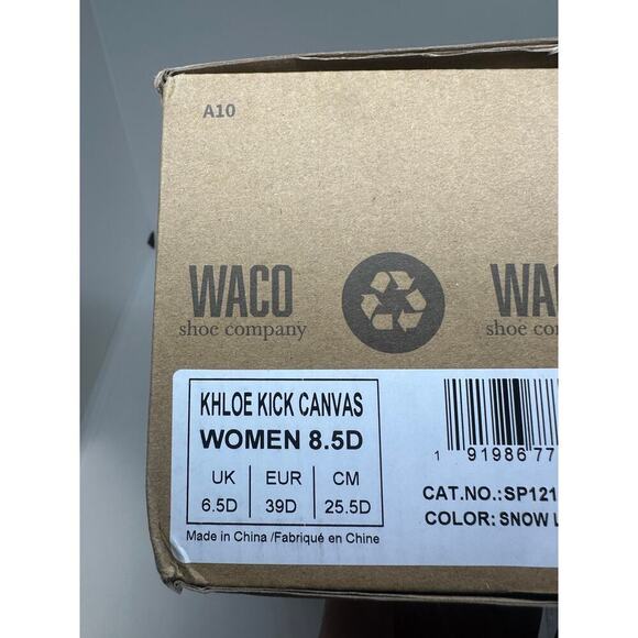 WACO Shoe Company Khloe Kick Canvas Snow Leopard Print - Sz 8.5 D Wide - NIB - Picture 3 of 3